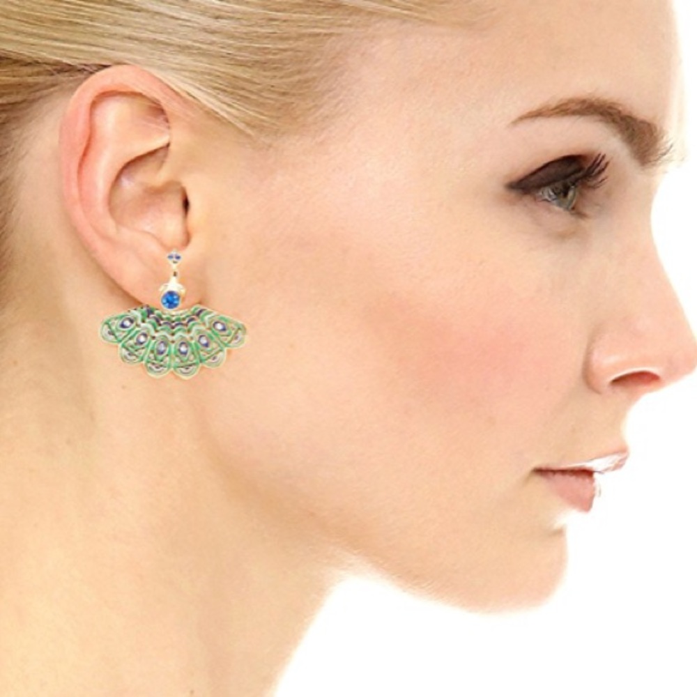 NWT Kate Spade peacock earrings